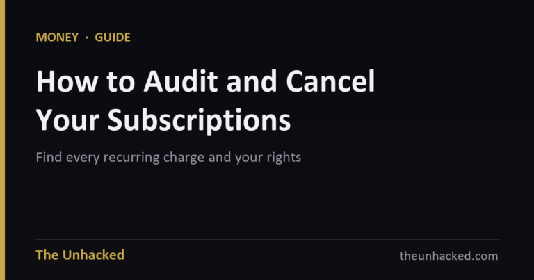 Cover card: How to Audit and Cancel Your Subscriptions