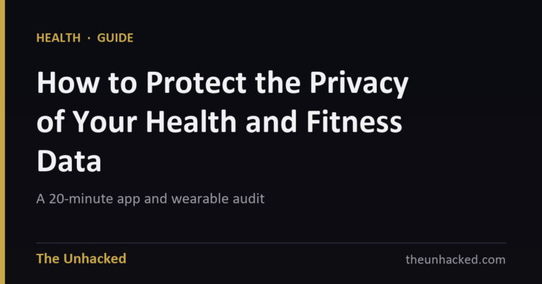Cover card: How to Protect the Privacy of Your Health and Fitness Data